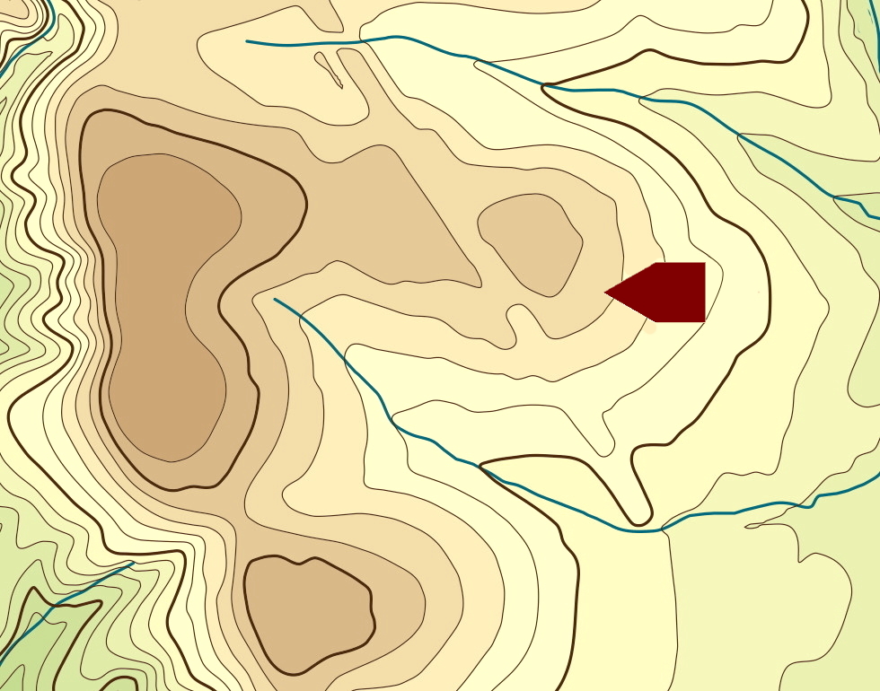mapa com topografia